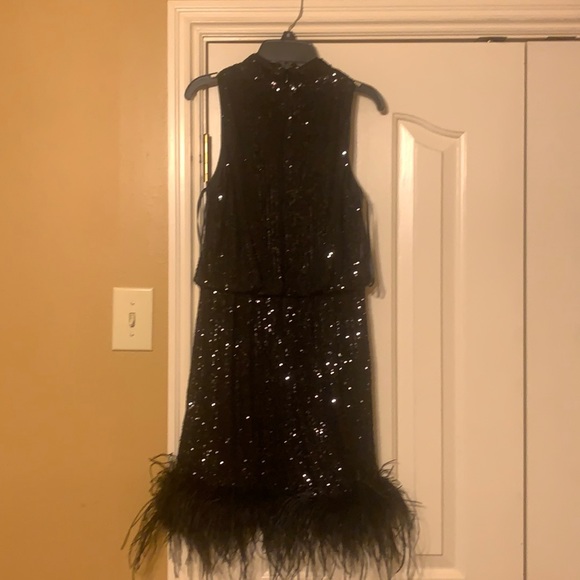 Dresses & Skirts - Black Formal Dress with Feathers